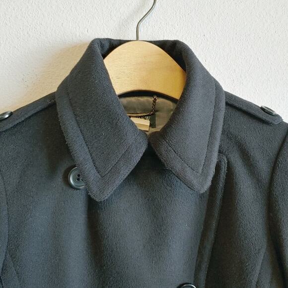 J. Crew Women's Black Wool Double Breasted Pea Coat Sz M Academia Preppy Winter - Picture 3 of 12